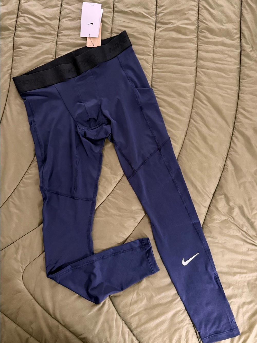 Nike PRO Men's Navy Athletic tights with two side pockets